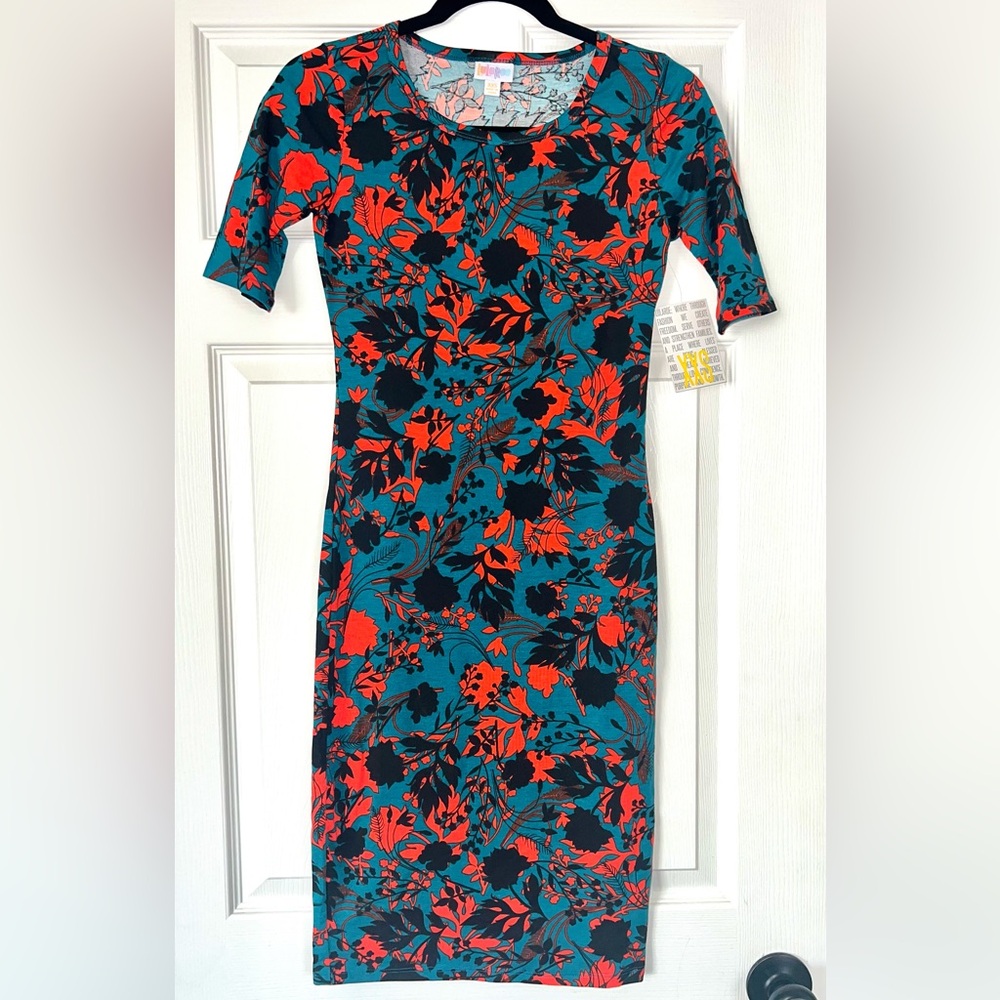 LuLaRoe Teal Floral Dress